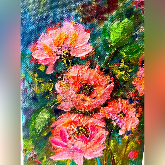 Other - Original acrylic floral still life. 4x6”